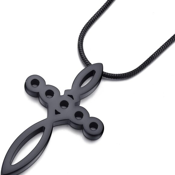 Other - Ichthys Fish Pendant Chain for Christian Stainless Steel Cross Necklace for Men
